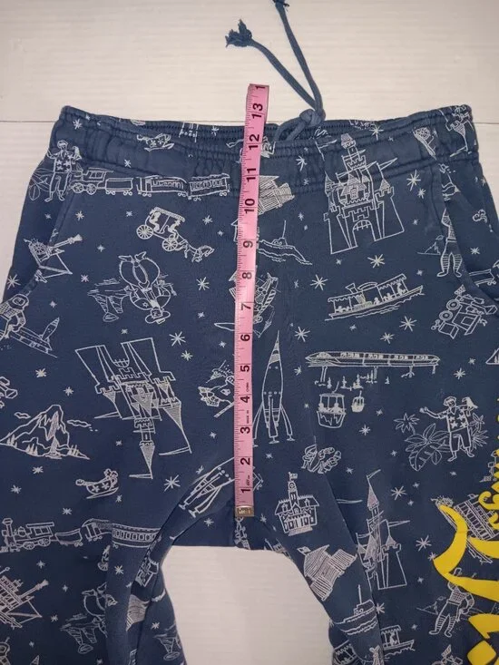 DISNEY'S DISNEYLAND WOMEN'S GRAPHIC SWEATPANTS BLUE SIZE SMALL - Picture 8 of 13